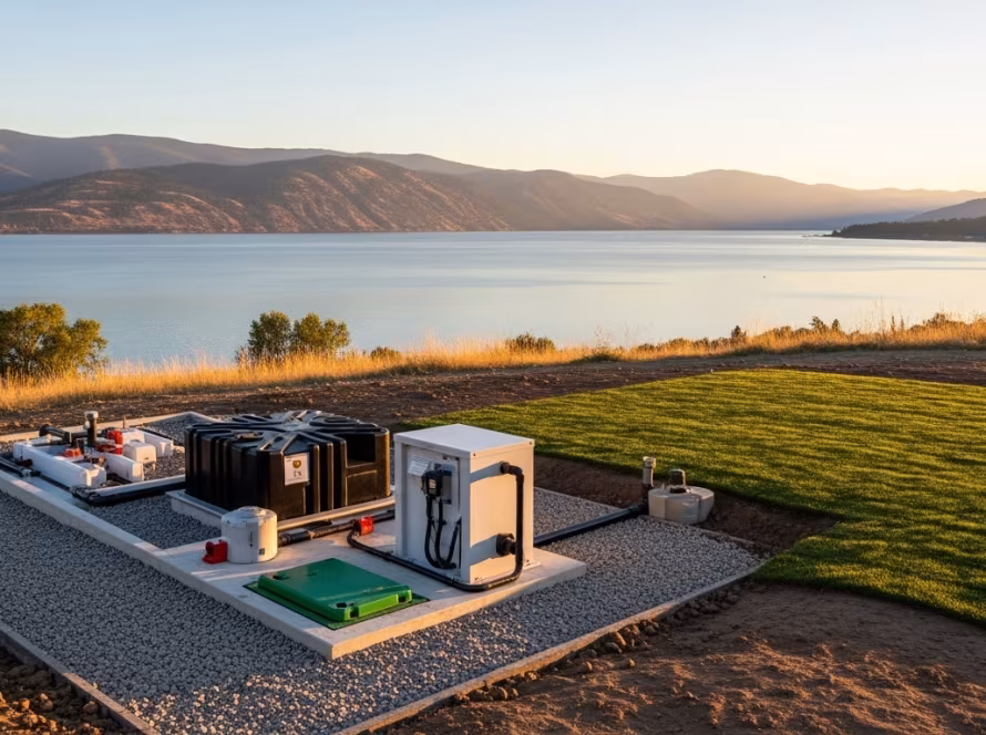 Diagram illustrating conventional vs. advanced septic systems for Bear Lake properties.