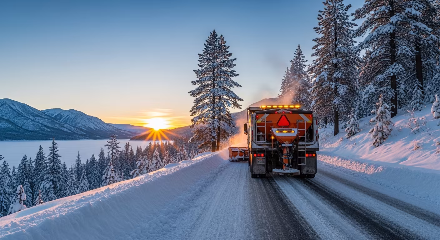 Expert snow plowing in Bear Lake Valley clearing a driveway for winter property access and protection.