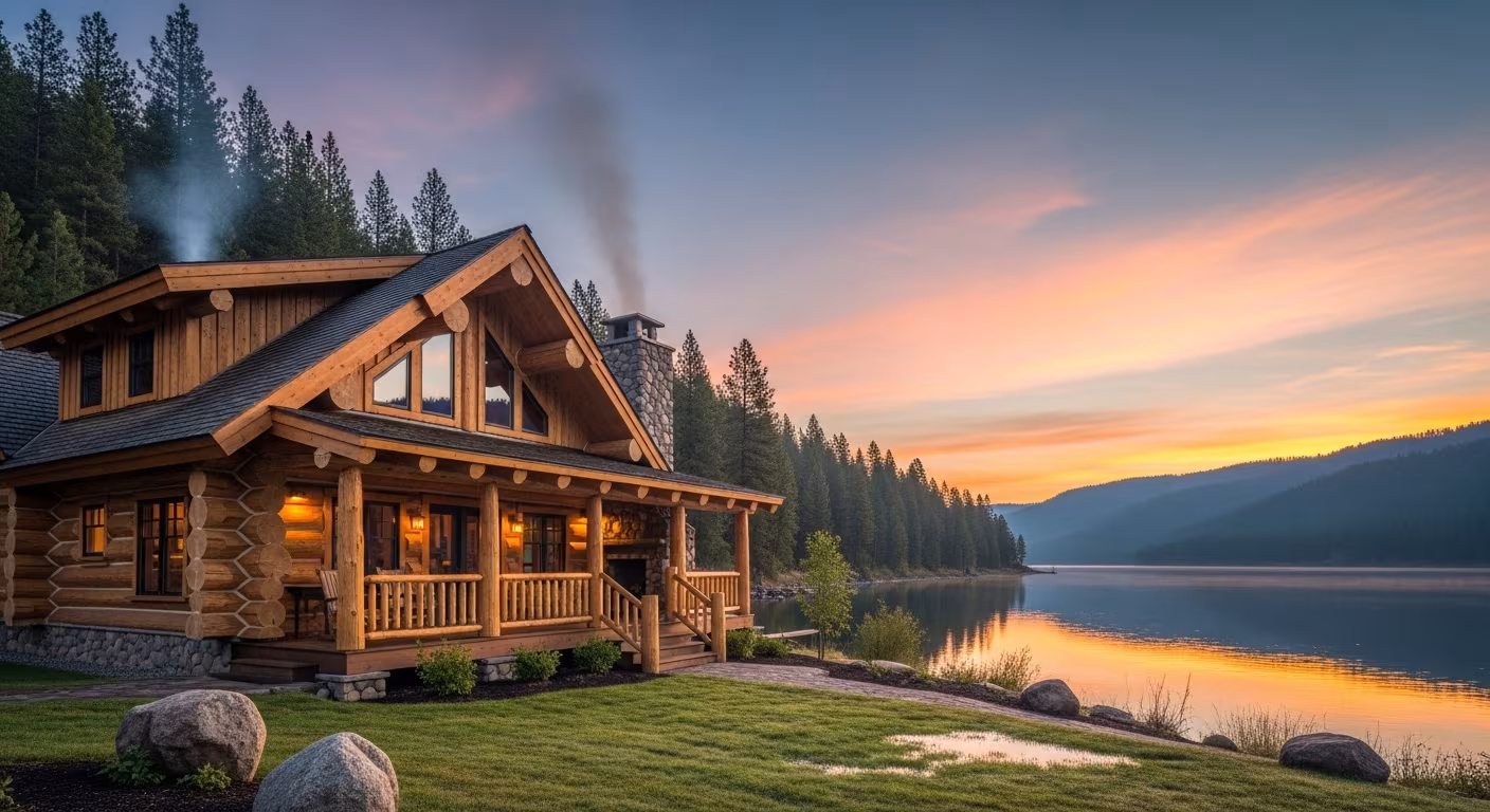 Custom cabin under construction in Bear Lake Valley.