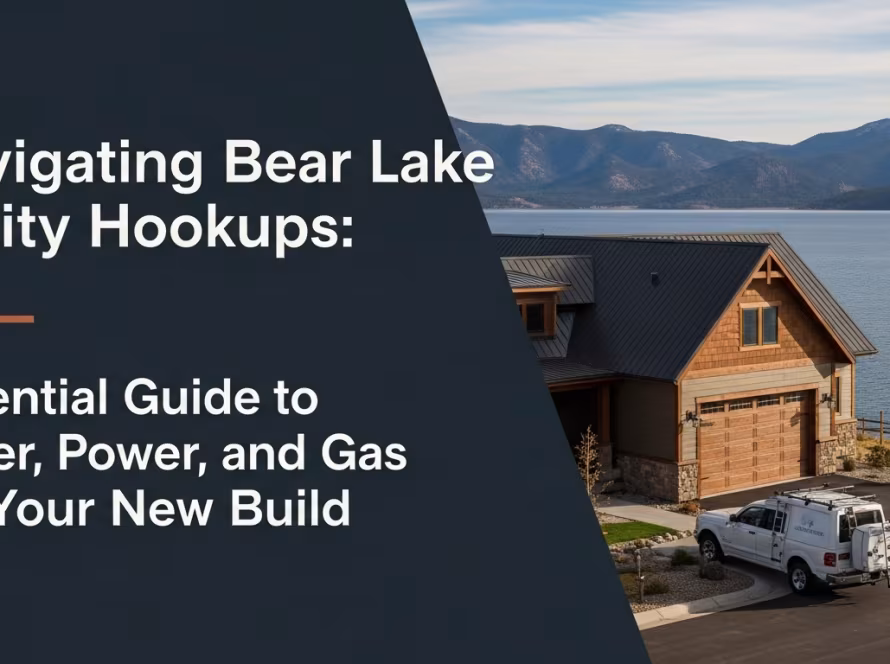 Utility hookups for water, power, and gas for new home construction.