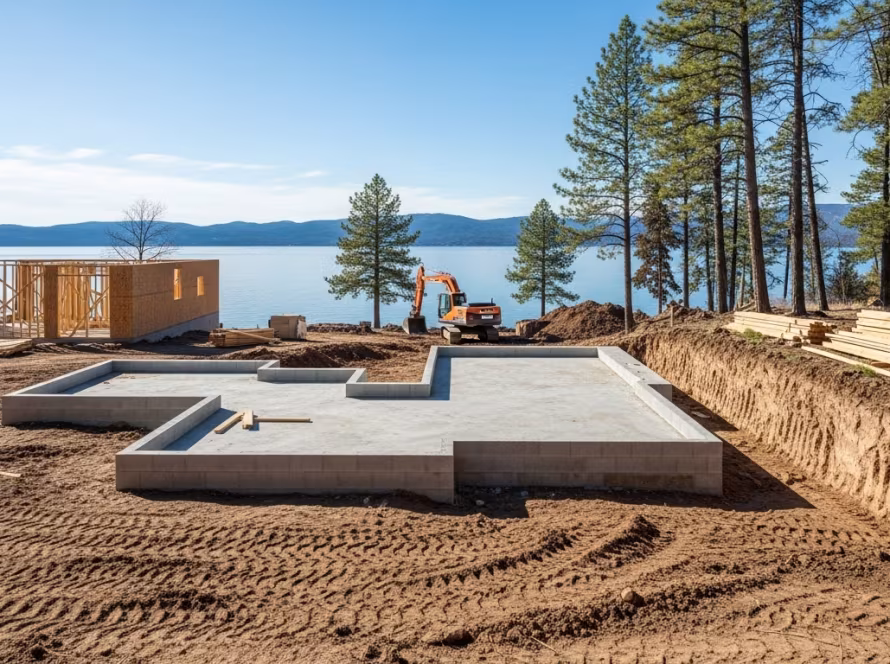 Various types of robust foundations for construction projects.