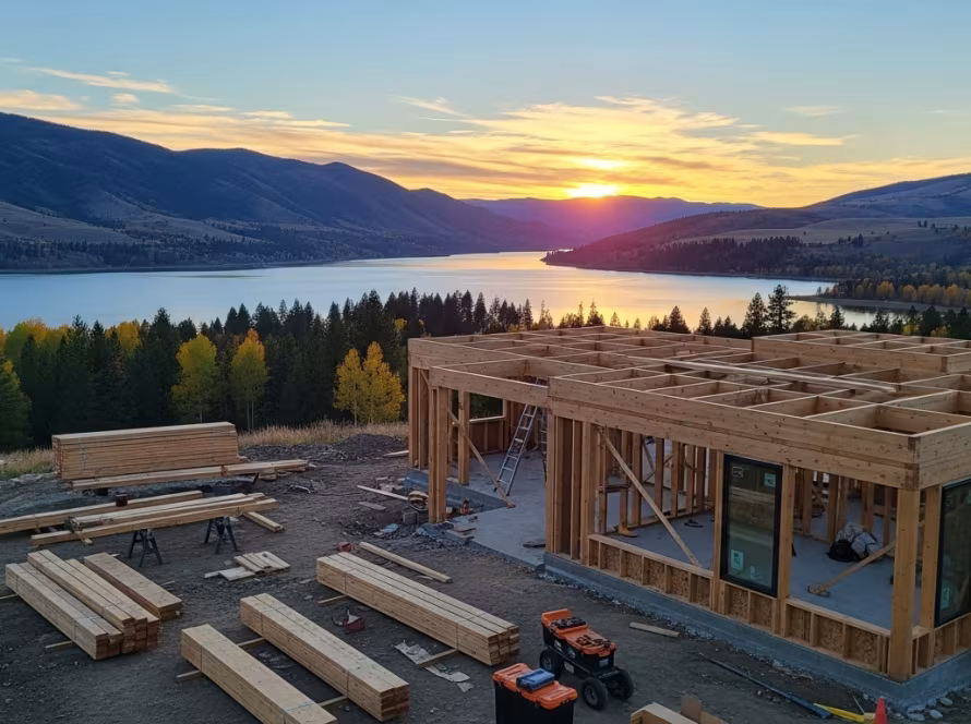 Blueprint or construction plan for building a custom home.